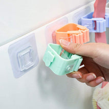 7458 Broom Holder Wall Mounted Mop And Broom Holder Broom Organizer Grip Clips No Drilling Wall Mounted Storage Rack Storage  Organization For Kitchen Bathroom Garden (1 Pc)