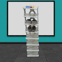 Smart Shoe Rack Shoes Stand Multifunctional Entryway Foldable  Collapsible Door Shoe Rack Free Standing Heavy Duty Plastic Shoe Shelf Storage Organizer Narrow Footwear Home (1 Pc 4 Layer 6 Layer 8 Layer)