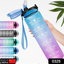 0325 Motivational Water Bottle With Straw  Time Marker Bpa-free Tritan Portable Gym Water Bottle Leakproof Reusable Special Design For Your Sports Activity Hiking Camping